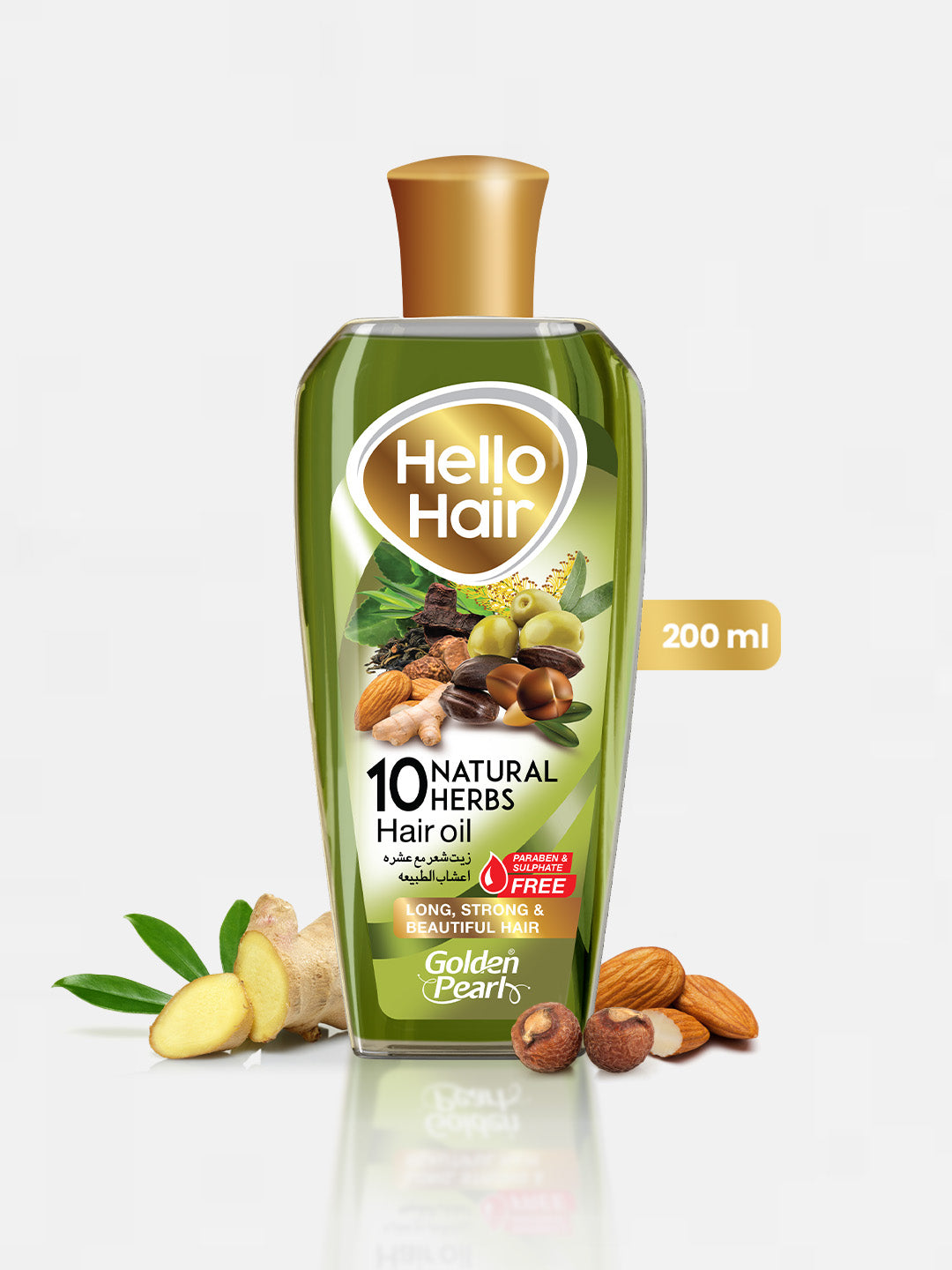Golden Pearl Hello Hair 10 Natural Herbal Hair Oil - 200ml