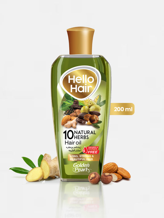 Golden Pearl Hello Hair 10 Natural Herbal Hair Oil - 200ml