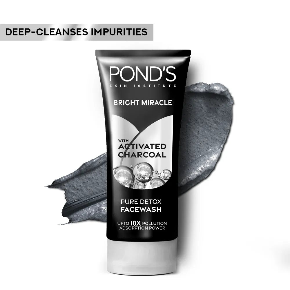 PONDs Bright Miracle Detox Facewash With 10X Power of Charcoal - 50g