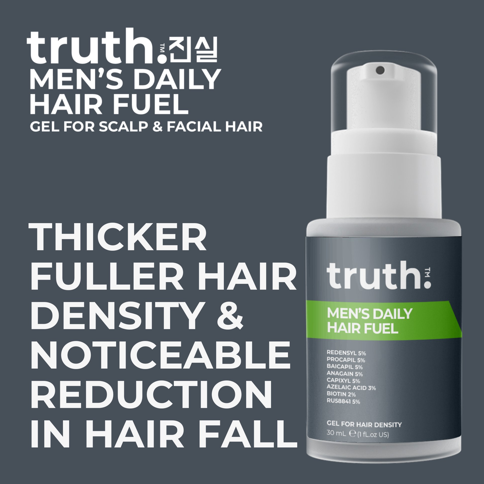 Truth Men's Daily Hair Fuel Gel For Hair Density - 30ml