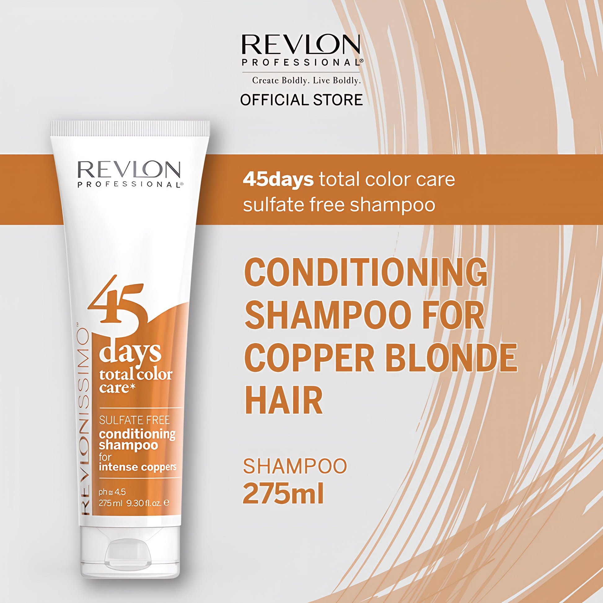 Revlon Professional Revlonissimo™ 45 Days Total Color Care Conditioning Shampoo - Intense Coppers - 275ml