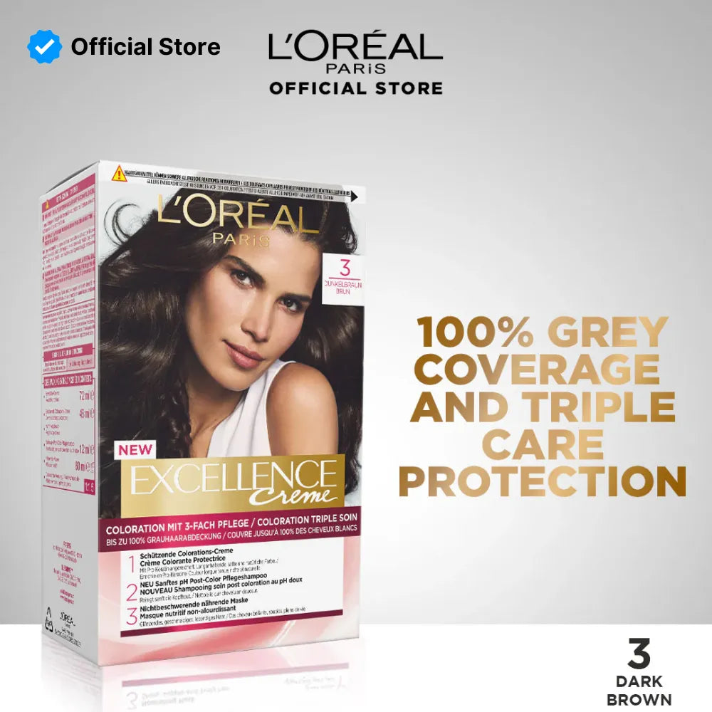 L'Oreal Paris Excellence Creme Hair Colour #3 Dark Brown