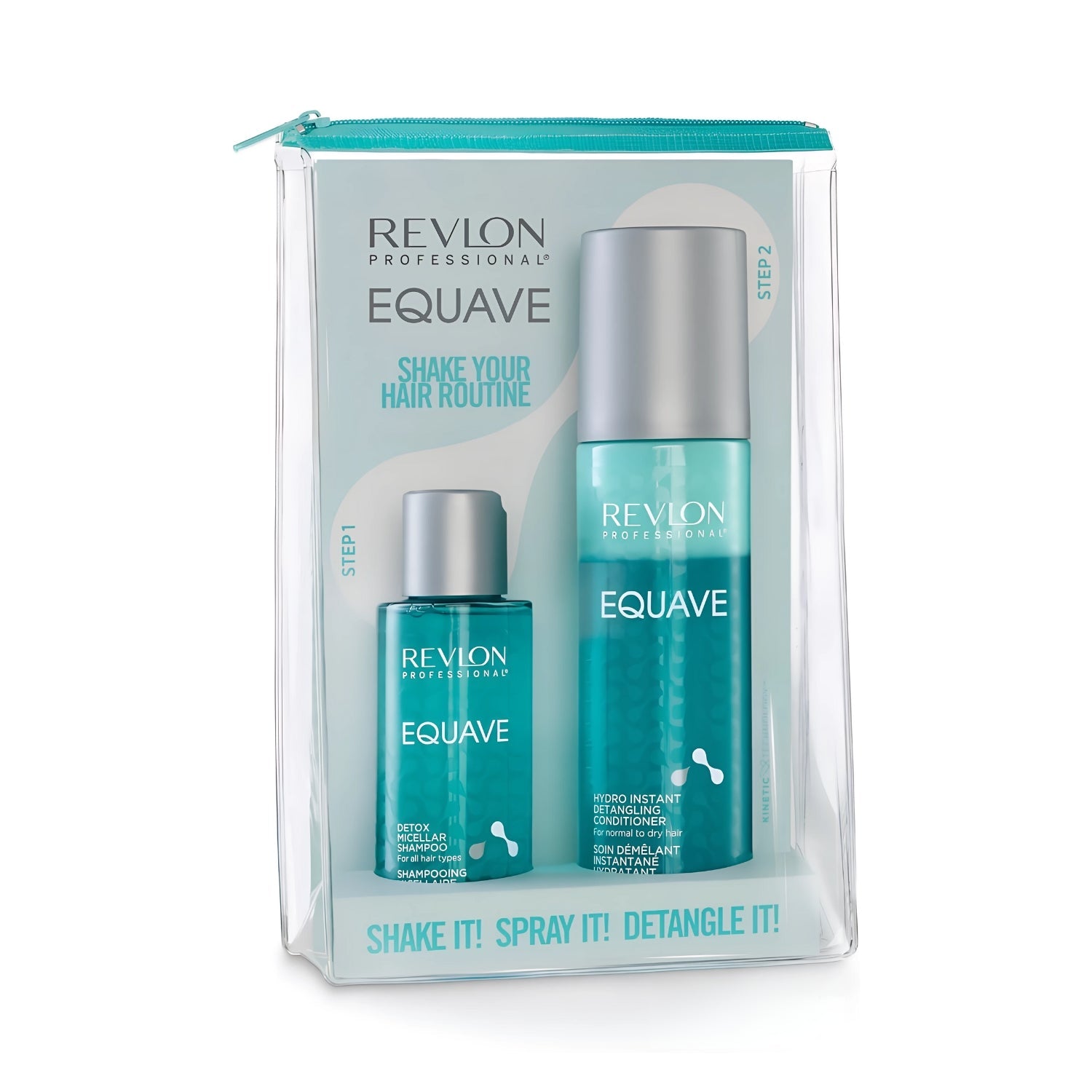 Revlon Professional EQUAVE™ Hydro Care Set: Deep Cleansing Detox Micellar Shampoo 100ml and Instant Detangling Conditioner 200ml