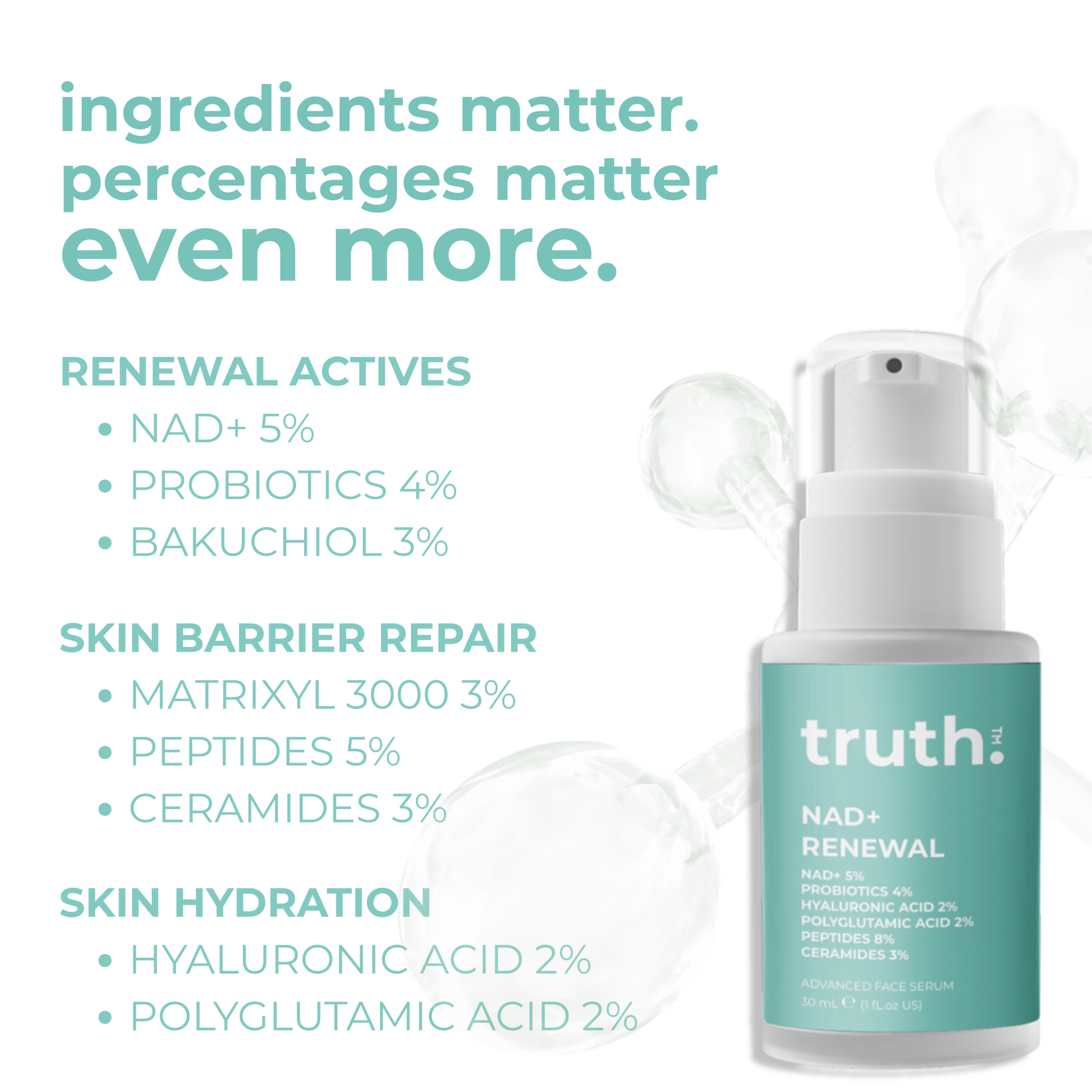 Truth NAD+ Renewal Avanced Face Serum - 30ml
