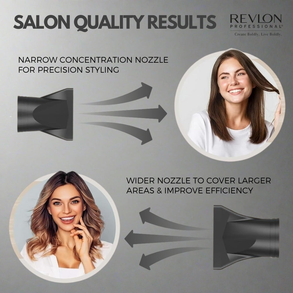 Revlon Professional™ Hair Dryer 2200W with 2 Styling Nozzles & Air Diffuser