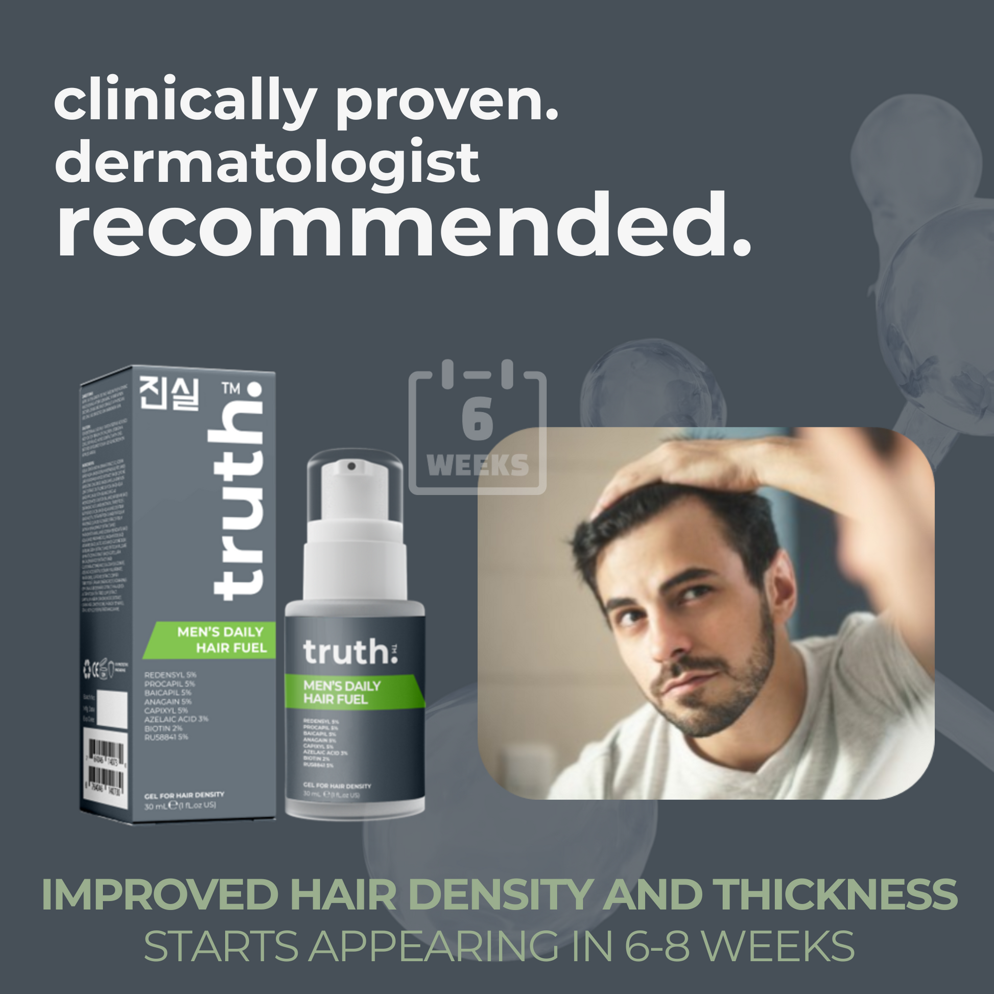 Truth Men's Daily Hair Fuel Gel For Hair Density - 30ml