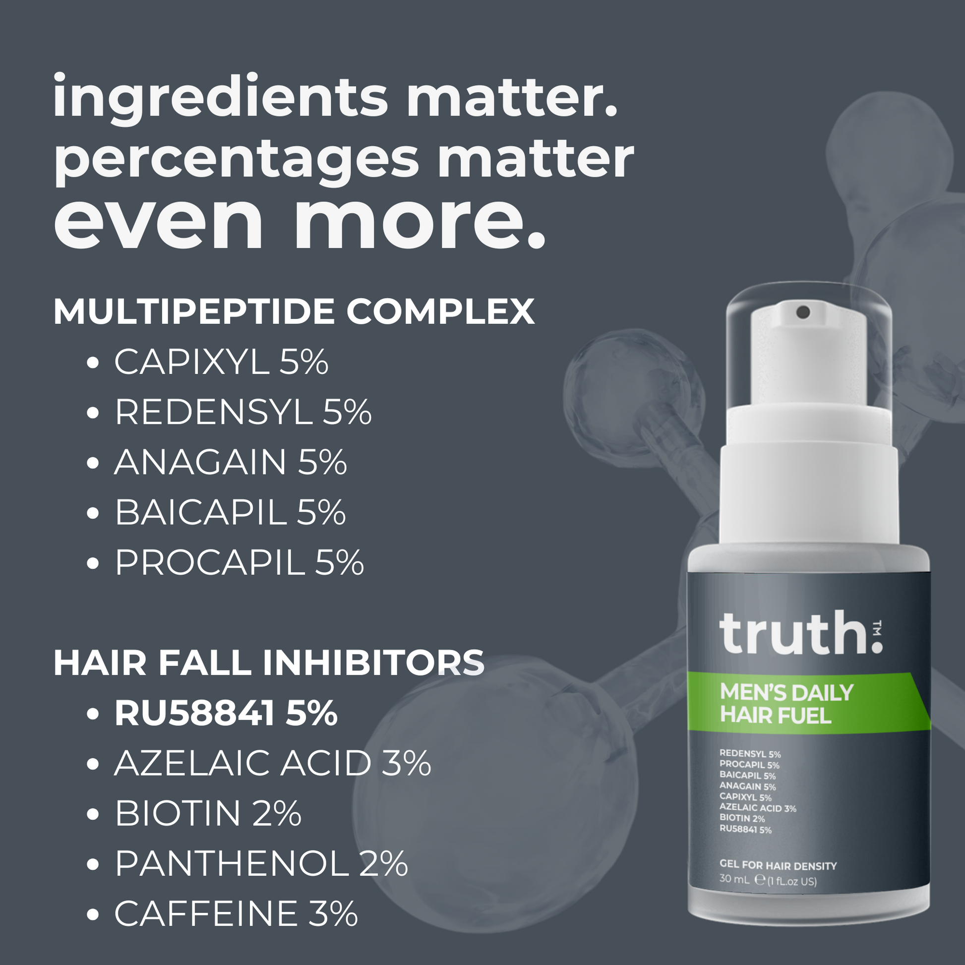 Truth Men's Daily Hair Fuel Gel For Hair Density - 30ml
