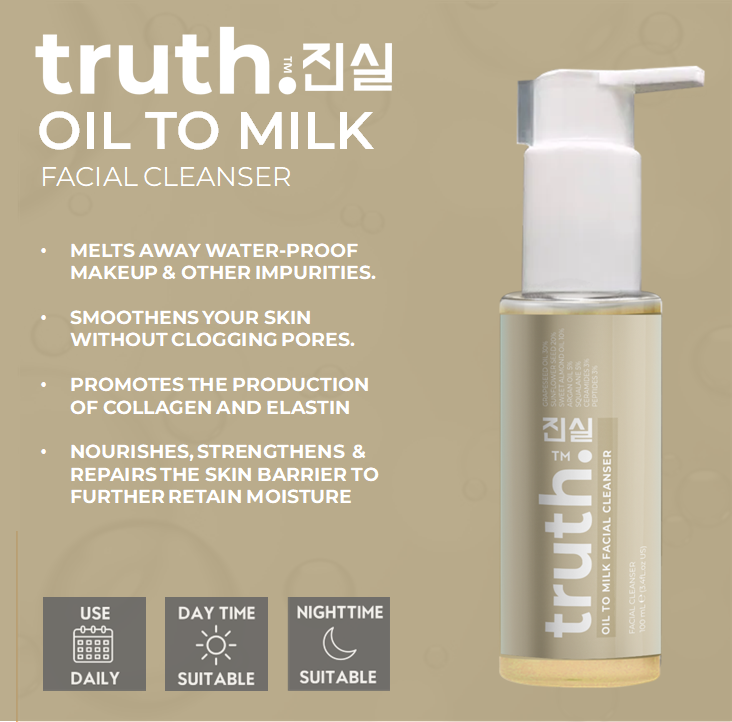 Truth Oil To Milk Facial Cleanser - 100ml