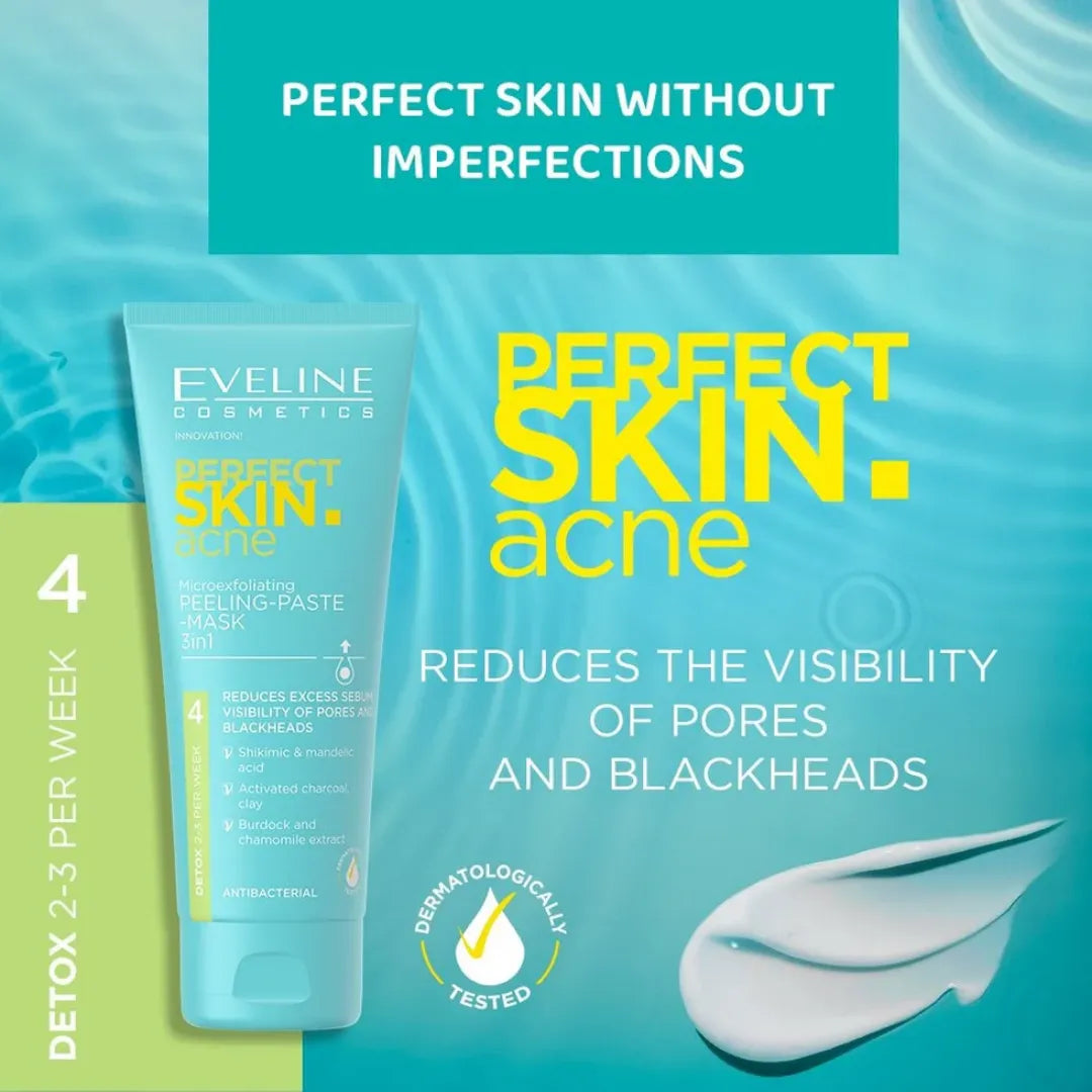 Eveline Perfect Skin 3in1 Acne Peeling Paste Mask