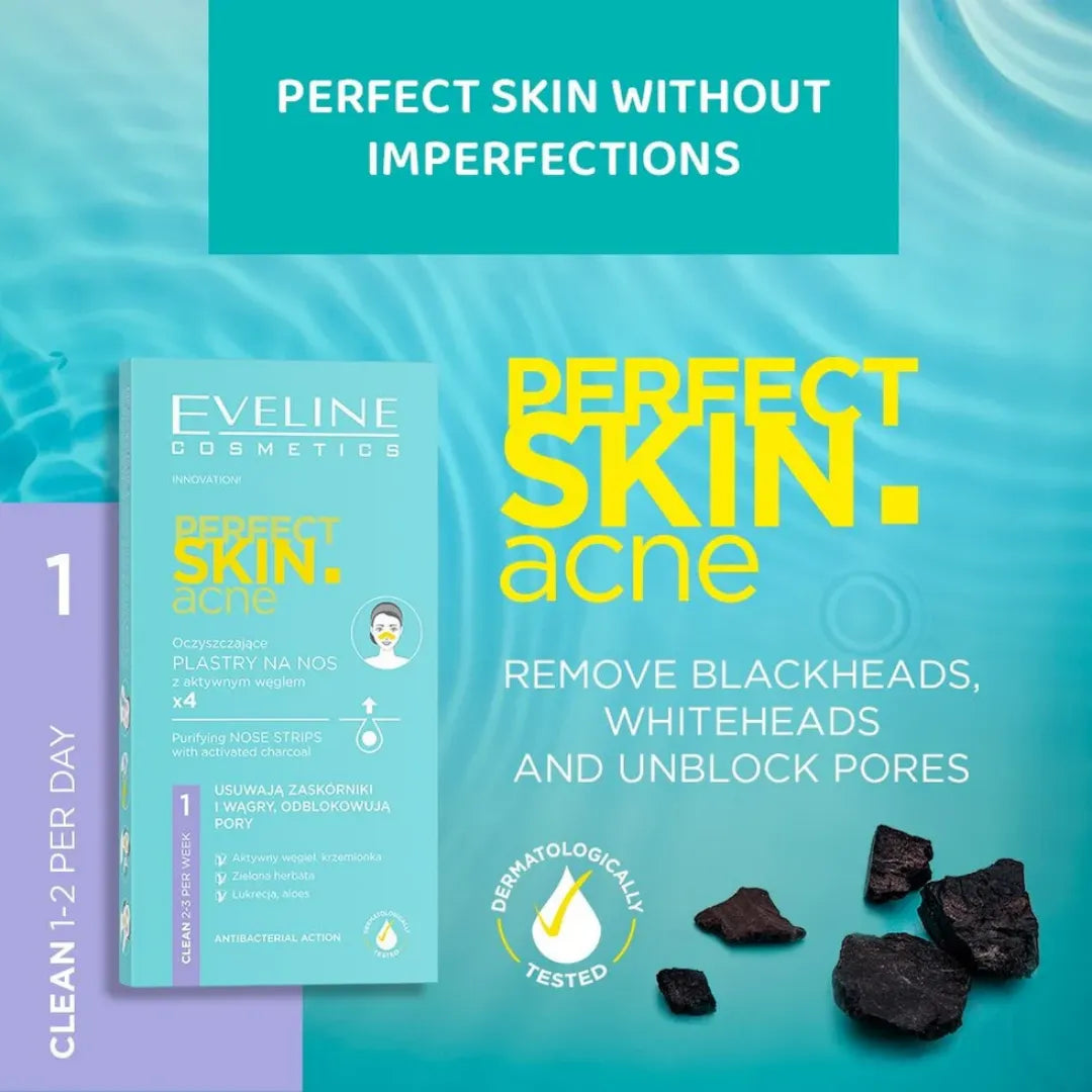 Eveline Perfect Skin Acne Purifying Nose Strips - 4Pcs