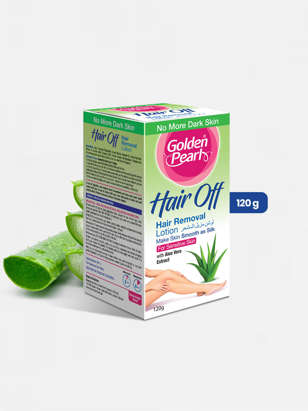Golden Pearl Hair Off - Hair Removal Cream - Aloe Vera 120gm
