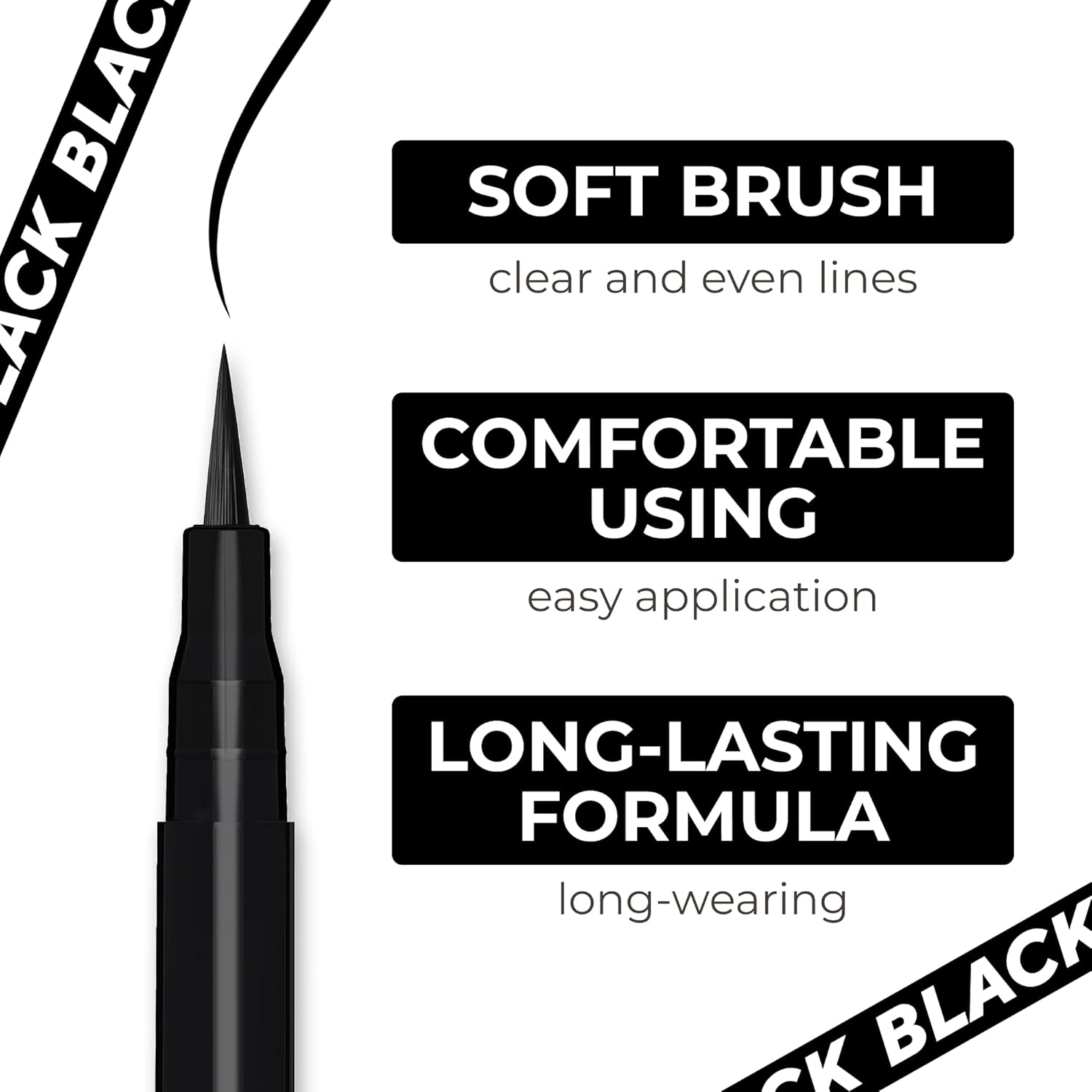 LAMEL Black Eyeliner with Soft Brush 401 Deep Black