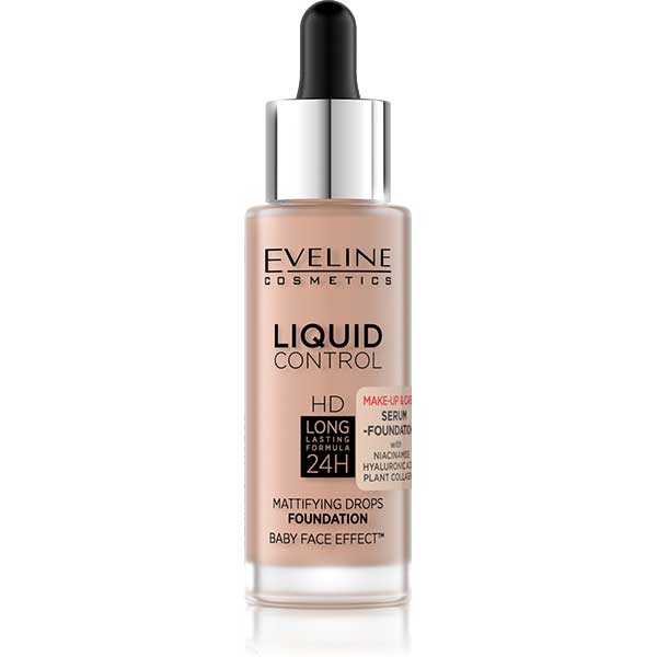 Eveline Liquid Control Foundation With Niacinamide - 35 Natural Beige