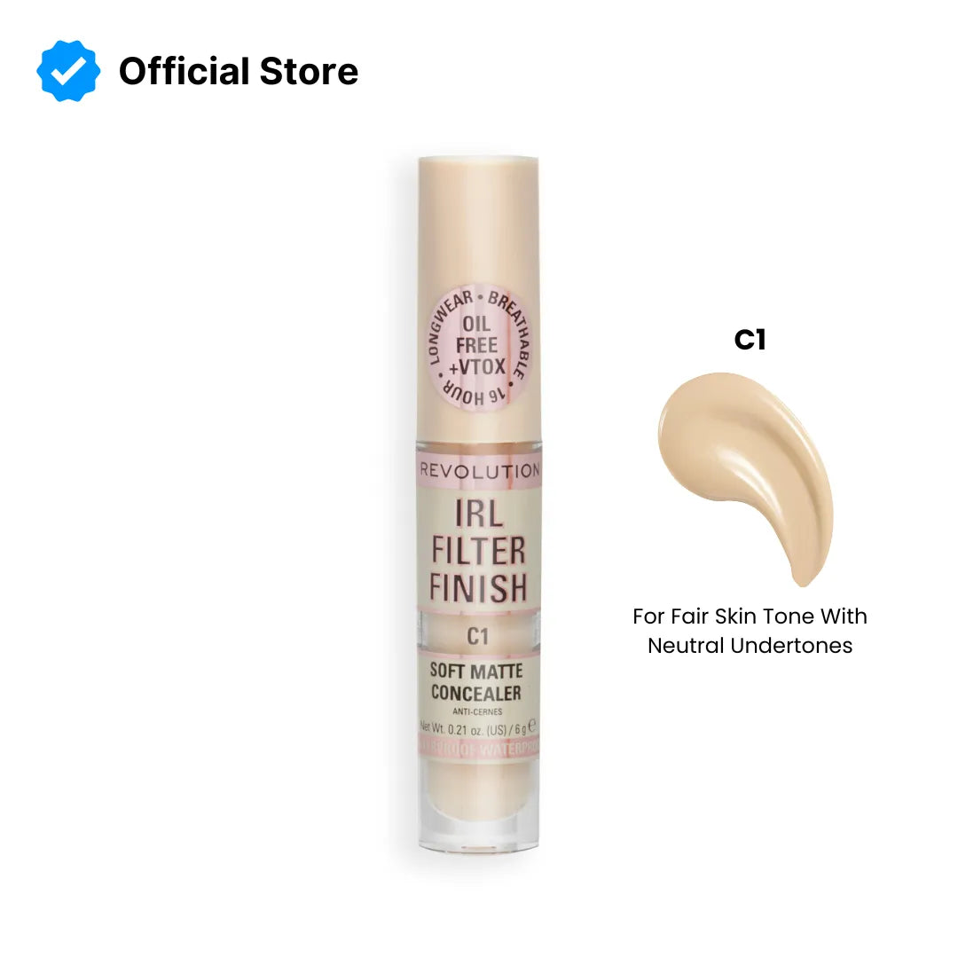 Makeup Revolution IRL Filter 16H Hydrating Full Coverage Concealer