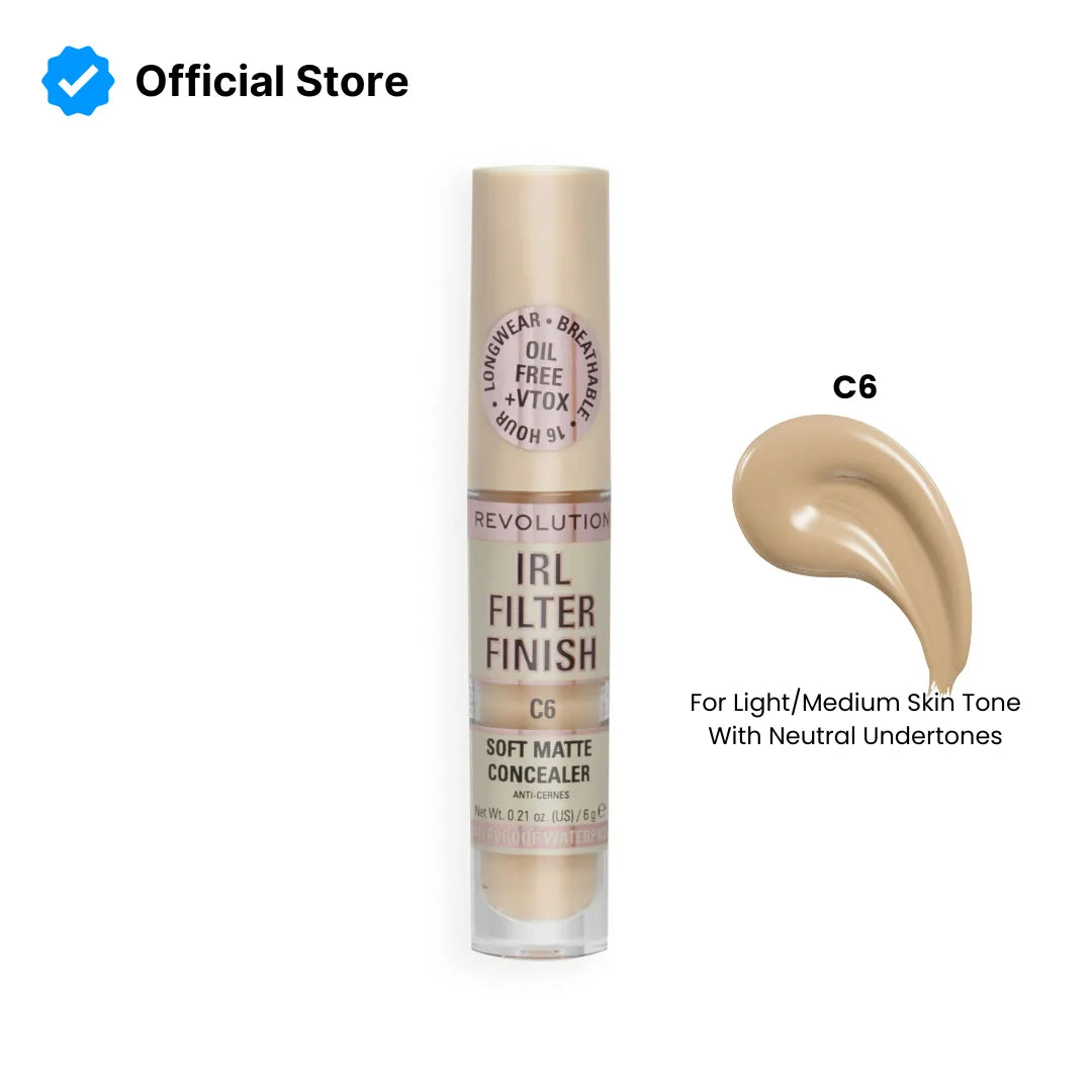 Makeup Revolution IRL Filter 16H Hydrating Full Coverage Concealer