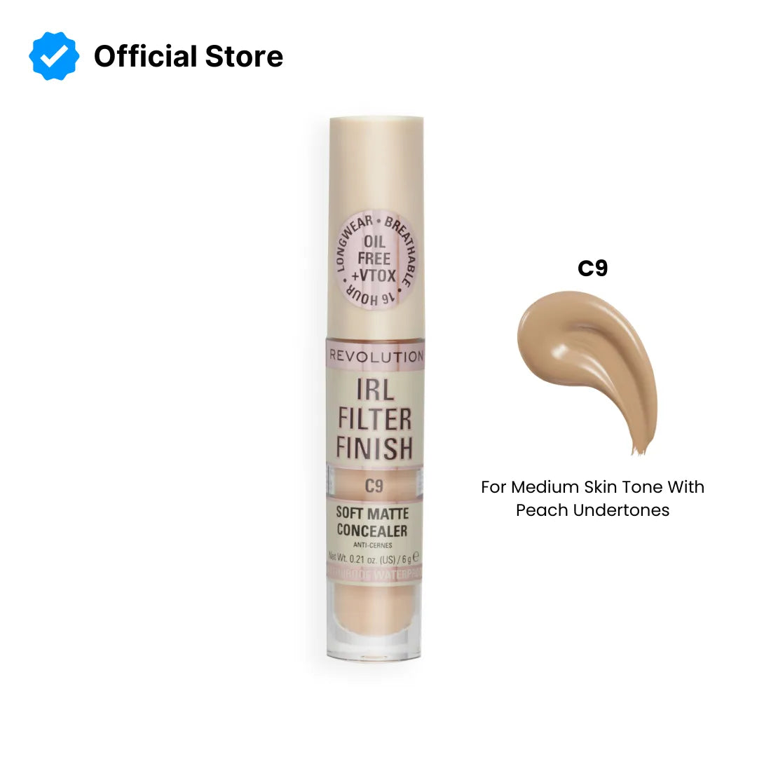 Makeup Revolution IRL Filter 16H Hydrating Full Coverage Concealer