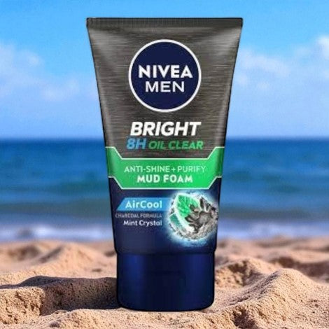 Nivea Men Bright 8H Oil Clear Anti Shine + Purify Mud Foam
