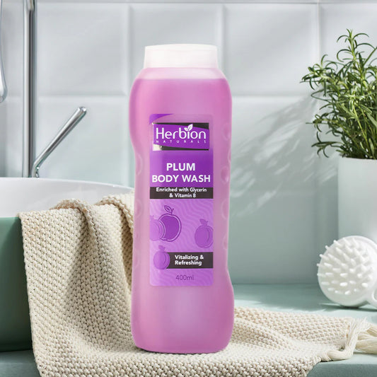 Herbion Plum Body Wash 400ml - 100% Paraben Free Formula