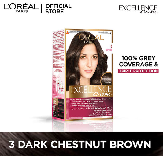LOreal Paris Excellence Creme Hair Color -  3 Dark Chestnut Brown