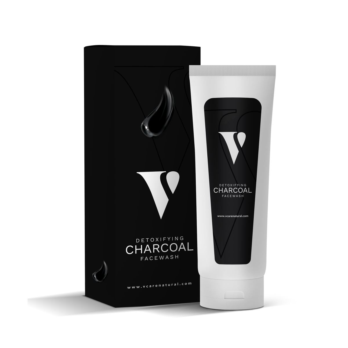 Vcare Natural Charcoal Facewash and Scrub – Herbal Deep Cleanser