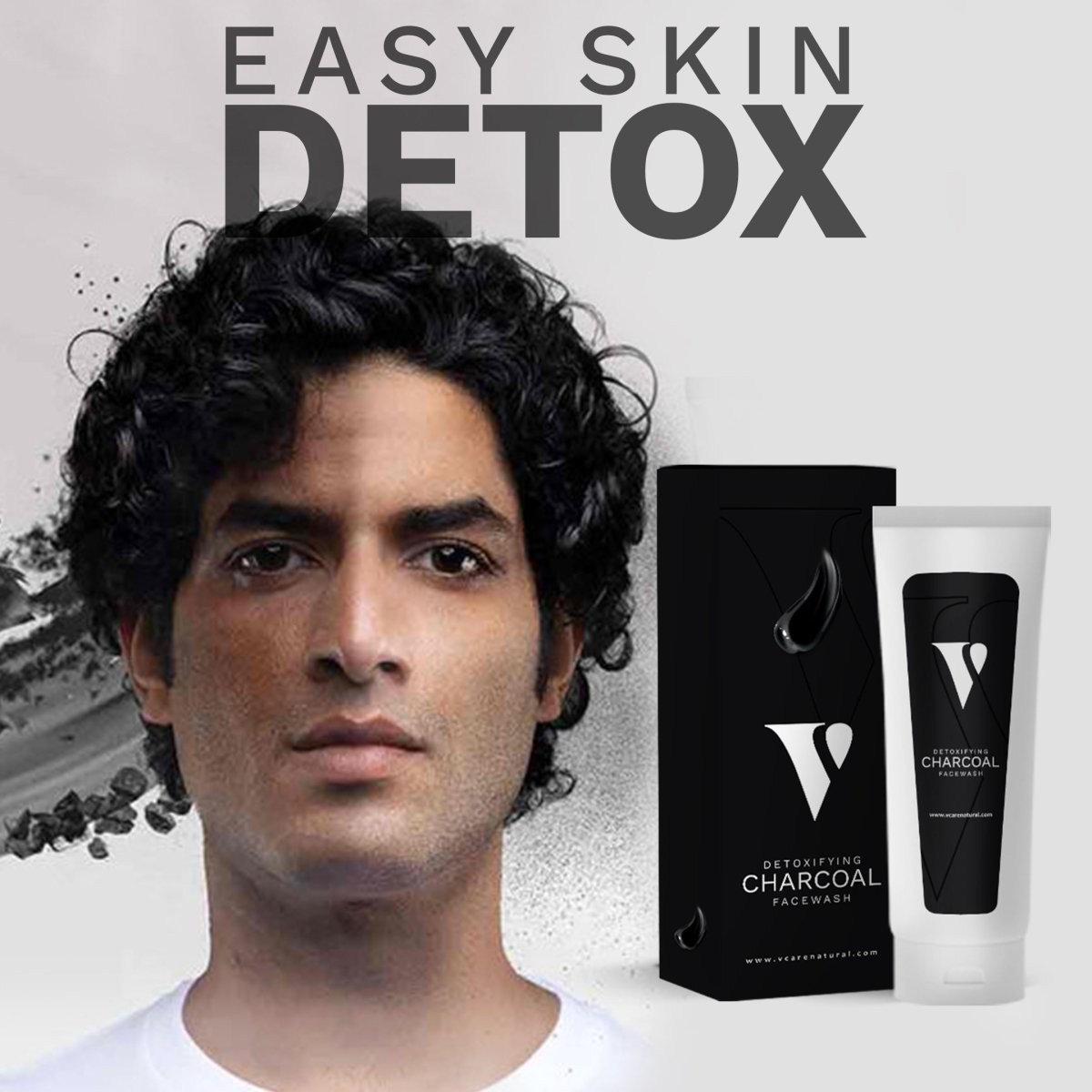 Vcare Natural Herbal Charcoal Facewash & Gentle Exfoliating Scrub