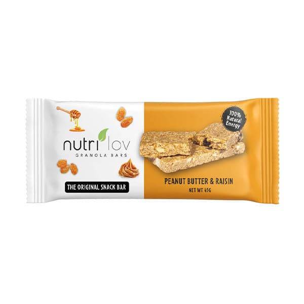 Hemani Nutrilov Peanut Butter & Raisin Bar 45G - Premium  from Hemani - Just Rs 135.00! Shop now at Cozmetica