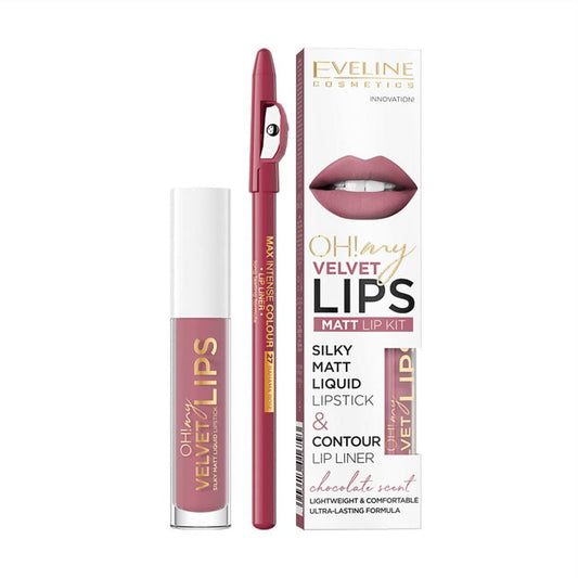 Eveline Oh! My Velvet Lips Matt Liquid Liptstick & Lip Liner - 13 Brownie Biscotti