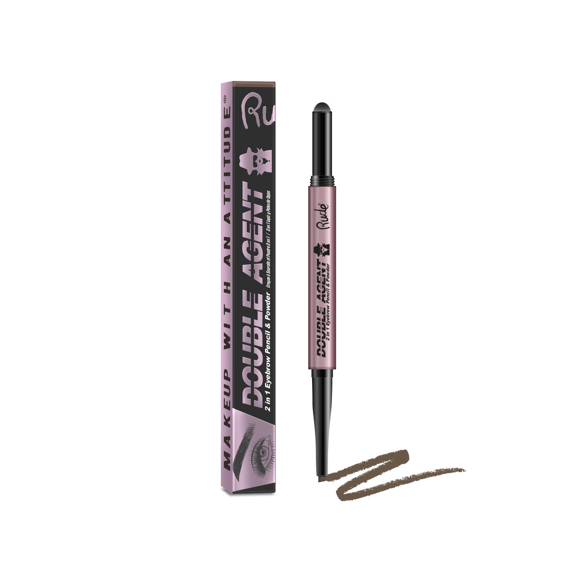 Rude Double Agent 2 in 1 Eyebrow Pencil & Powder