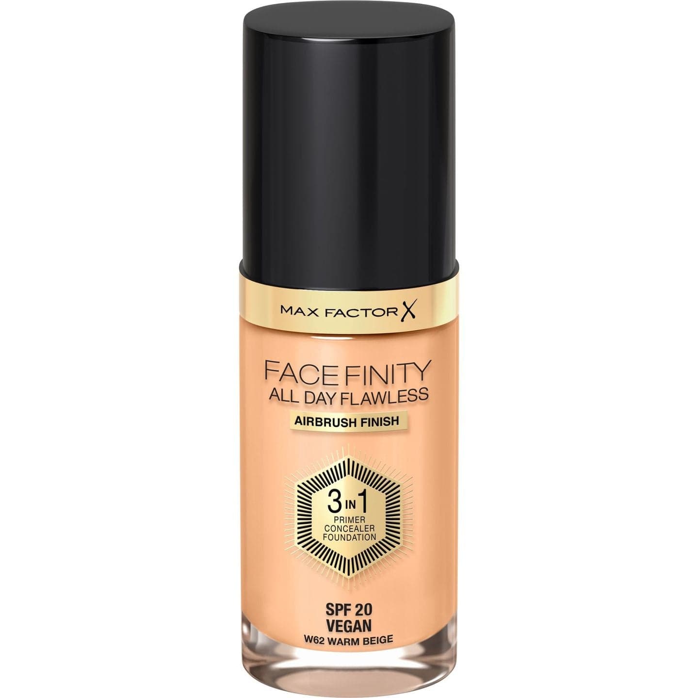 Facefinity All Day Flawless 3 In 1 Foundation - 62 Warm Beige