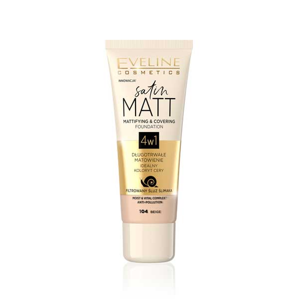 Eveline Satin Matt Mattifying & Covering Foundation - 104 Beige